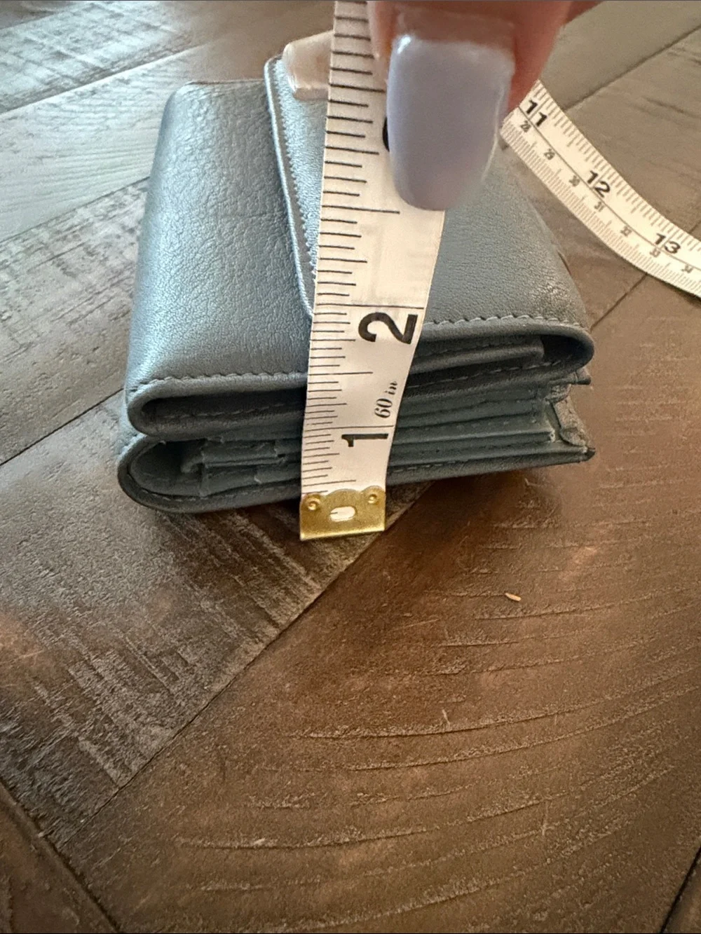 Buxton Options Pale Blue Leather Snap Wallet